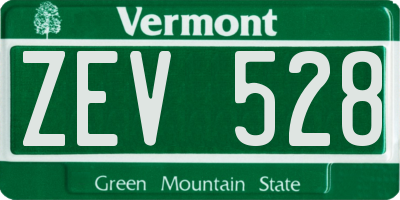 VT license plate ZEV528