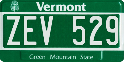 VT license plate ZEV529