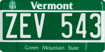 VT license plate ZEV543