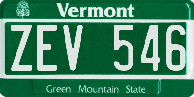 VT license plate ZEV546
