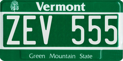VT license plate ZEV555