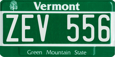 VT license plate ZEV556