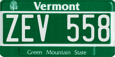 VT license plate ZEV558