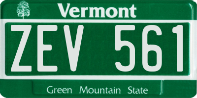 VT license plate ZEV561