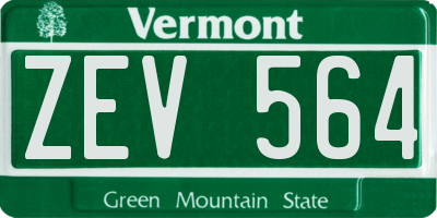VT license plate ZEV564
