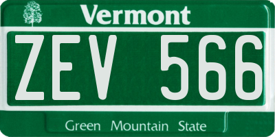 VT license plate ZEV566
