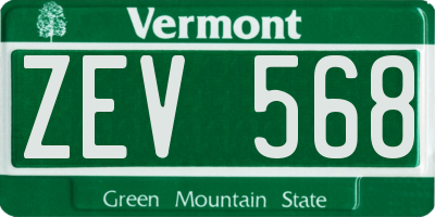 VT license plate ZEV568