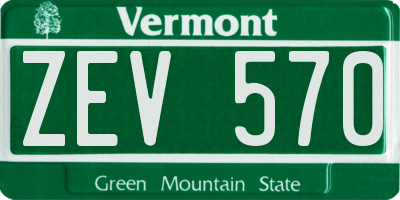 VT license plate ZEV570