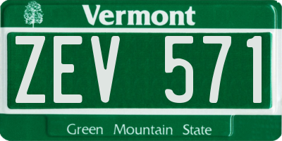 VT license plate ZEV571