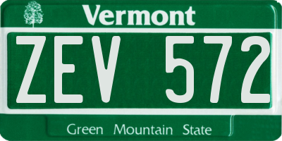 VT license plate ZEV572