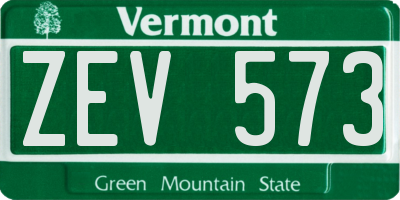 VT license plate ZEV573