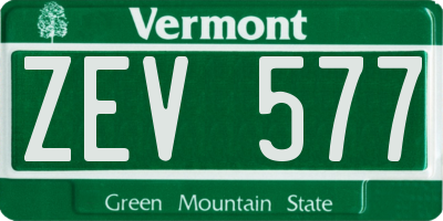 VT license plate ZEV577