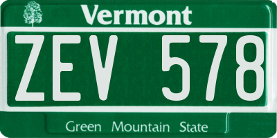 VT license plate ZEV578
