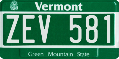 VT license plate ZEV581