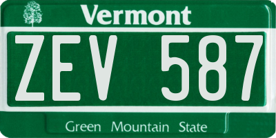 VT license plate ZEV587