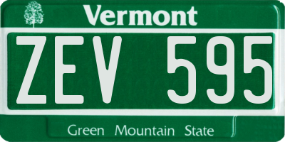 VT license plate ZEV595