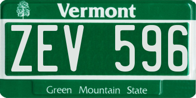 VT license plate ZEV596