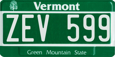 VT license plate ZEV599
