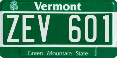 VT license plate ZEV601