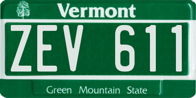 VT license plate ZEV611