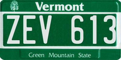 VT license plate ZEV613