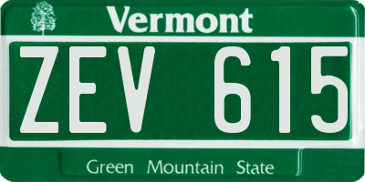 VT license plate ZEV615