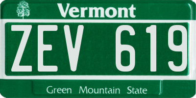 VT license plate ZEV619