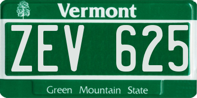 VT license plate ZEV625