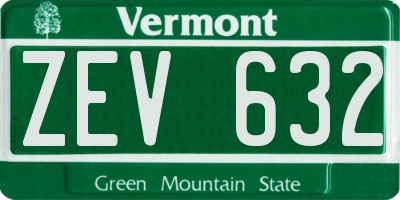VT license plate ZEV632