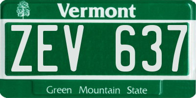 VT license plate ZEV637