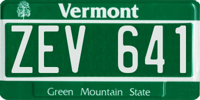 VT license plate ZEV641