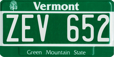 VT license plate ZEV652