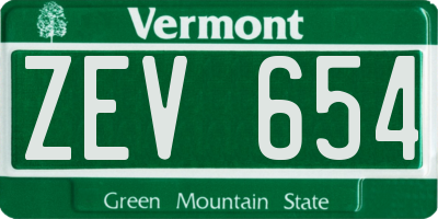 VT license plate ZEV654