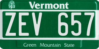 VT license plate ZEV657
