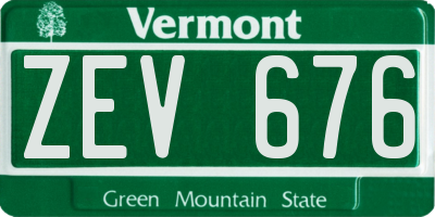 VT license plate ZEV676