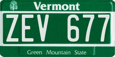 VT license plate ZEV677