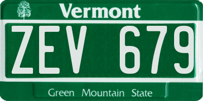 VT license plate ZEV679