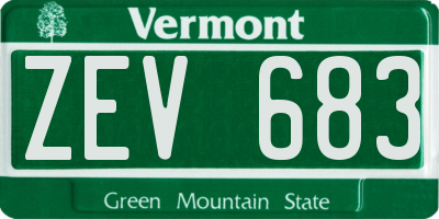 VT license plate ZEV683