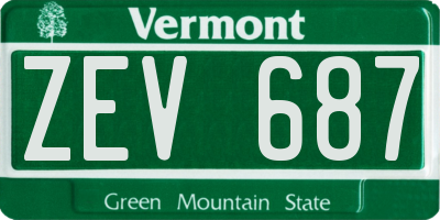 VT license plate ZEV687