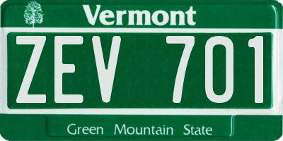 VT license plate ZEV701