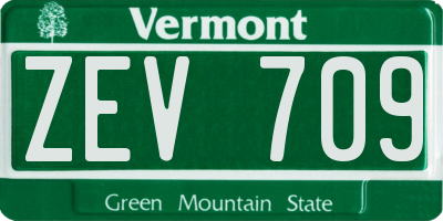 VT license plate ZEV709