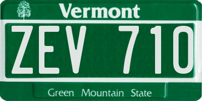 VT license plate ZEV710