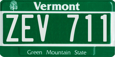 VT license plate ZEV711