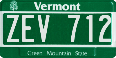 VT license plate ZEV712