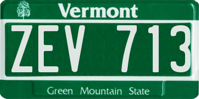 VT license plate ZEV713