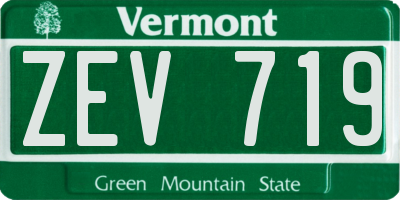 VT license plate ZEV719