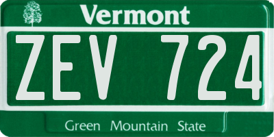 VT license plate ZEV724