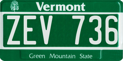 VT license plate ZEV736