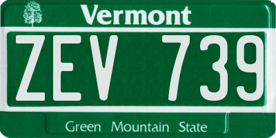 VT license plate ZEV739