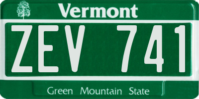 VT license plate ZEV741